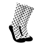 White And Black Polka Dot Pattern Print Crew Socks