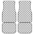 White And Black Polka Dot Pattern Print Front and Back Car Floor Mats