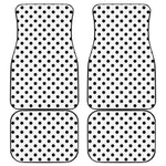 White And Black Polka Dot Pattern Print Front and Back Car Floor Mats