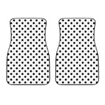 White And Black Polka Dot Pattern Print Front Car Floor Mats