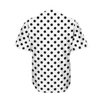 White And Black Polka Dot Pattern Print Men's Baseball Jersey