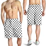 White And Black Polka Dot Pattern Print Men's Shorts