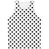 White And Black Polka Dot Pattern Print Men's Tank Top