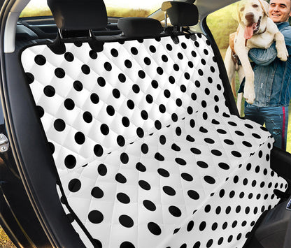 White And Black Polka Dot Pattern Print Pet Car Back Seat Cover