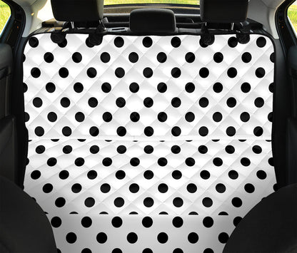 White And Black Polka Dot Pattern Print Pet Car Back Seat Cover