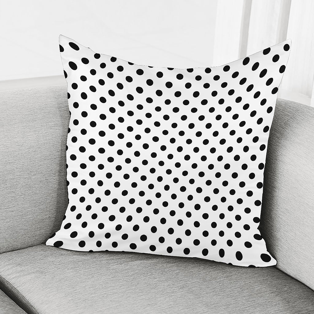 White And Black Polka Dot Pattern Print Pillow Cover