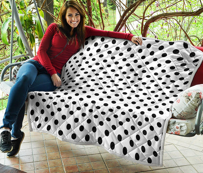 White And Black Polka Dot Pattern Print Quilt