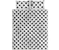 White And Black Polka Dot Pattern Print Quilt Bed Set