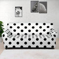 White And Black Polka Dot Pattern Print Sofa Cover