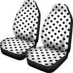 White And Black Polka Dot Pattern Print Universal Fit Car Seat Covers