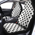 White And Black Polka Dot Pattern Print Universal Fit Car Seat Covers