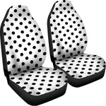 White And Black Polka Dot Pattern Print Universal Fit Car Seat Covers