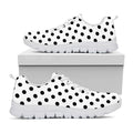 White And Black Polka Dot Pattern Print White Running Shoes