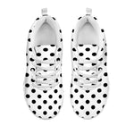 White And Black Polka Dot Pattern Print White Sneakers