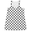 White And Black Polka Dot Pattern Print Women's Racerback Tank Top