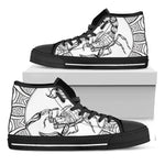 White And Black Scorpio Sign Print Black High Top Shoes