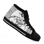 White And Black Scorpio Sign Print Black High Top Shoes