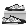 White And Black Scorpio Sign Print Black Low Top Sneakers