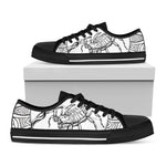 White And Black Scorpio Sign Print Black Low Top Shoes 