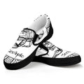White And Black Scorpio Sign Print Black Slip On Sneakers