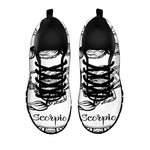 White And Black Scorpio Sign Print Black Sneakers