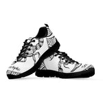 White And Black Scorpio Sign Print Black Sneakers