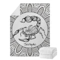 White And Black Scorpio Sign Print Blanket