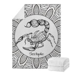White And Black Scorpio Sign Print Blanket