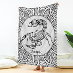 White And Black Scorpio Sign Print Blanket