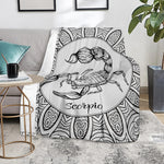 White And Black Scorpio Sign Print Blanket