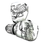 White And Black Scorpio Sign Print Boxing Gloves