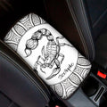 White And Black Scorpio Sign Print Car Center Console Cover
