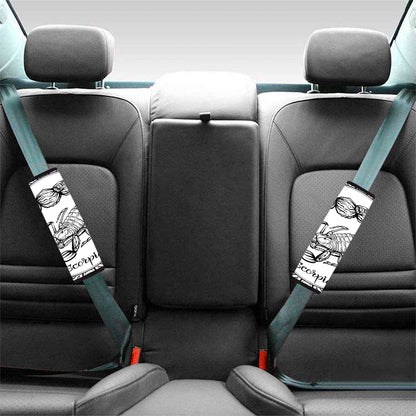 White And Black Scorpio Sign Print Car Seat Belt Covers