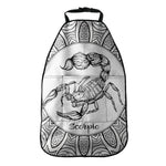 White And Black Scorpio Sign Print Car Seat Organizers