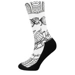 White And Black Scorpio Sign Print Crew Socks