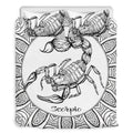 White And Black Scorpio Sign Print Duvet Cover Bedding Set