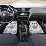 White And Black Scorpio Sign Print Front and Back Car Floor Mats