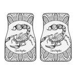 White And Black Scorpio Sign Print Front Car Floor Mats