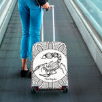 White And Black Scorpio Sign Print Luggage Cover