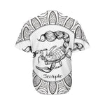 White And Black Scorpio Sign Print Men's Baseball Jersey