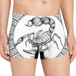 White And Black Scorpio Sign Print Men's Boxer Briefs