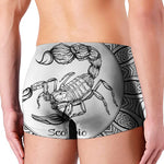 White And Black Scorpio Sign Print Men's Boxer Briefs