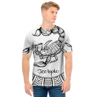 White And Black Scorpio Sign Print Men's T-Shirt