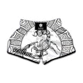 White And Black Scorpio Sign Print Muay Thai Boxing Shorts