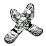 White And Black Scorpio Sign Print Muay Thai Shin Guard