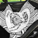 White And Black Scorpio Sign Print Pet Car Back Seat Cover
