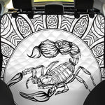 White And Black Scorpio Sign Print Pet Car Back Seat Cover