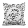 White And Black Scorpio Sign Print Pillow Cover