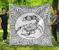 White And Black Scorpio Sign Print Quilt