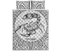 White And Black Scorpio Sign Print Quilt Bed Set